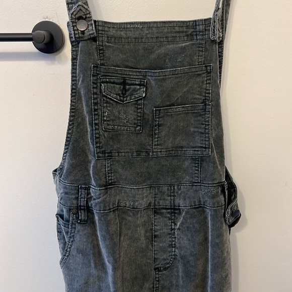 Free People Through the Woods Distressed Corduroy Overalls - Size 28 - gray - Picture 5 of 5